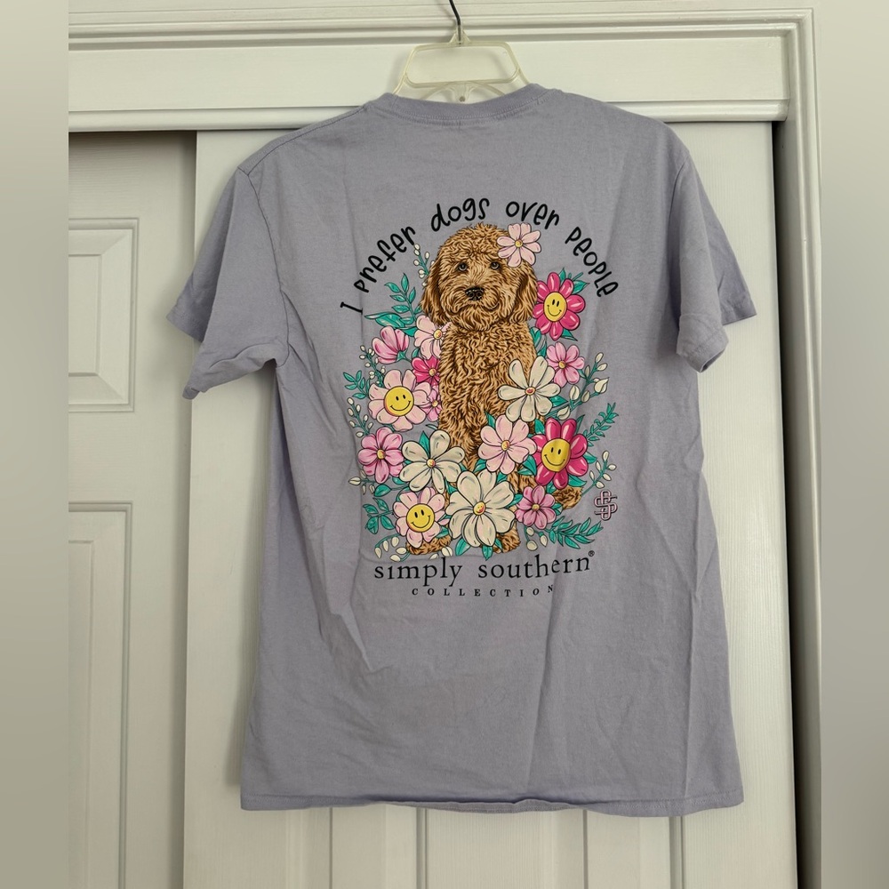 Simply Southern Lilac Dog/ Doodle Tee with Floral Design